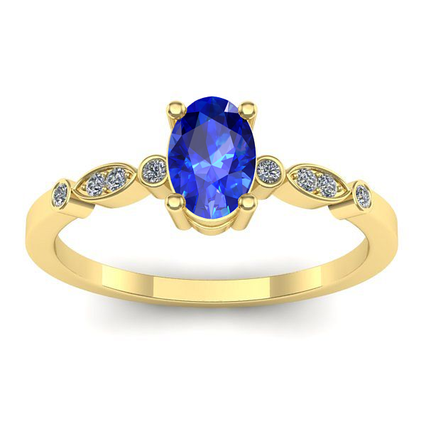 Inel de logodna cu safir oval
