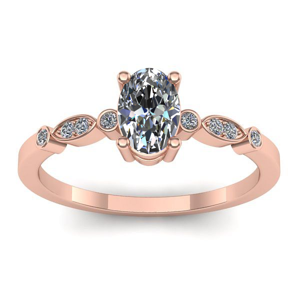 Inel de logodna cu diamant natural oval