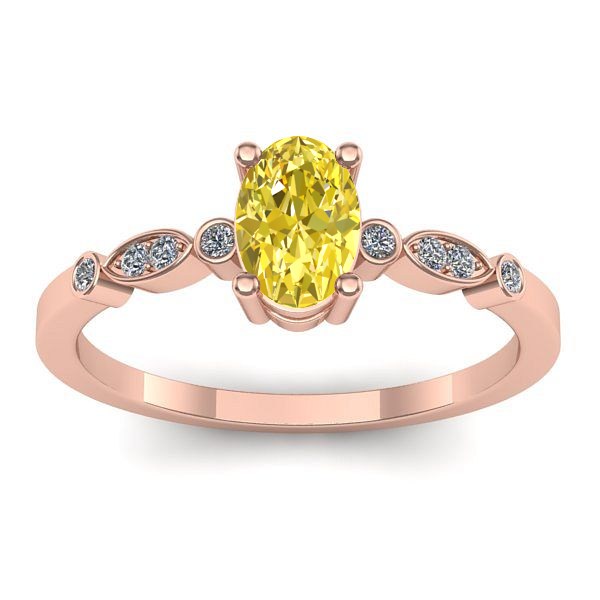 Inel de logodna cu safir galben oval