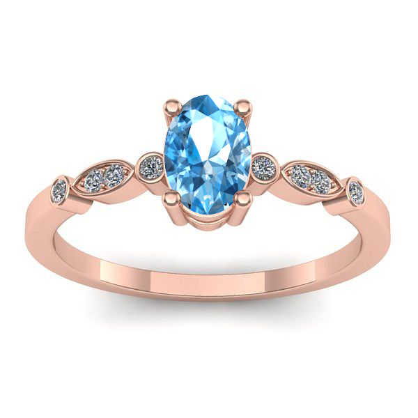 Inel cu topaz blue oval