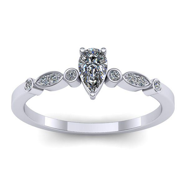 Inel de logodna cu diamant natural pear