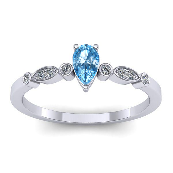 Inel logodna cu topaz blue lacrima