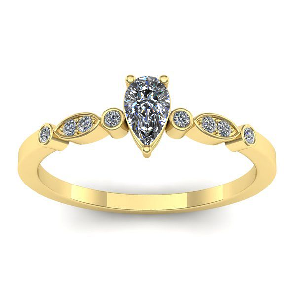 Inel de logodna cu diamant natural pear