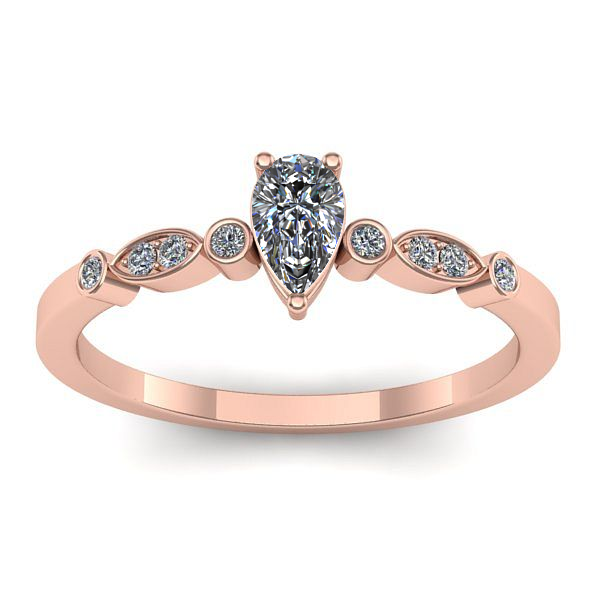 Inel de logodna cu diamant natural pear