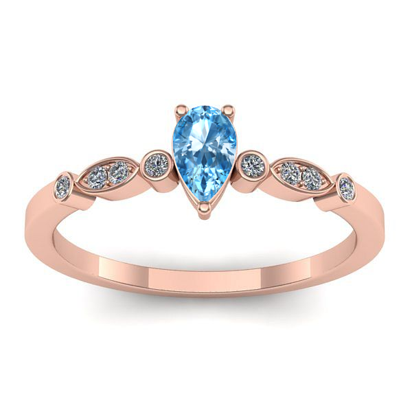 Inel de logodna cu topaz blue lacrima