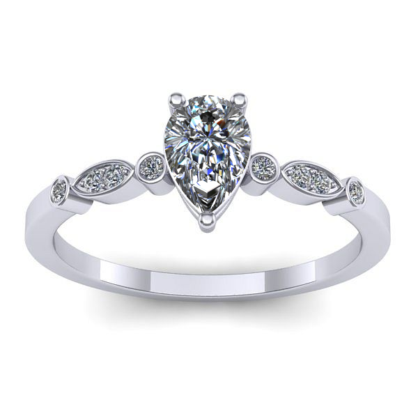 Inel de logodna cu diamant natural pear