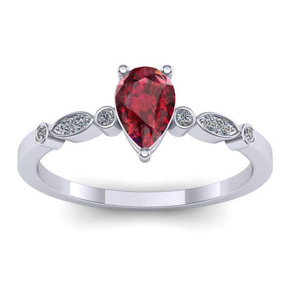 Inel cu rubin lacrima
