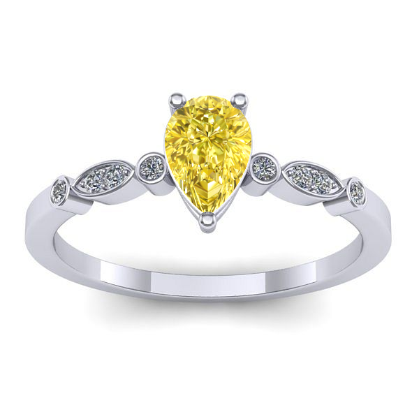 Inel cu safir galben lacrima