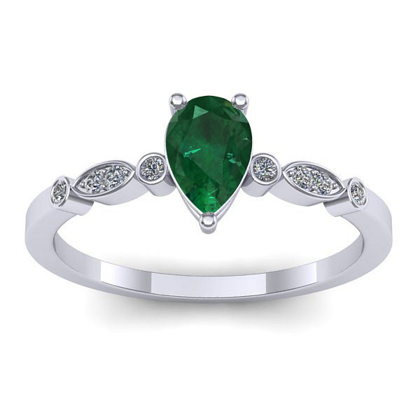 Inel cu smarald lacrima