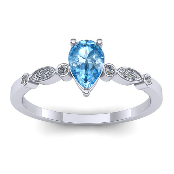Inel cu topaz blue lacrima
