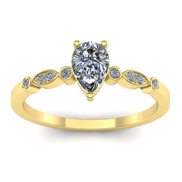 Inel de logodna cu diamant natural pear
