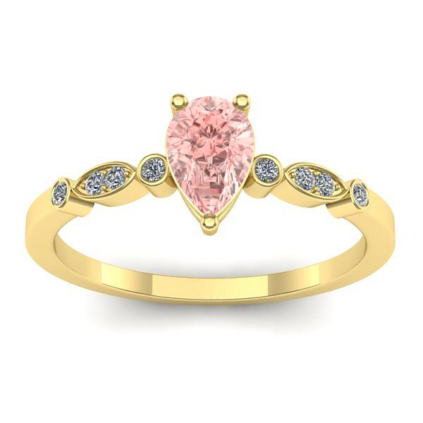 Inel de logodna cu diamant de laborator roz lacrima