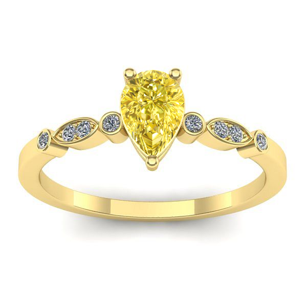 Inel cu safir galben lacrima