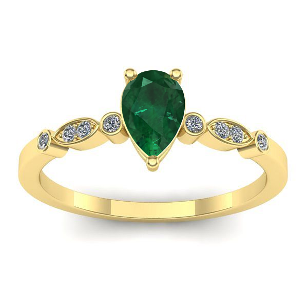 Inel de logodna cu smarald lacrima