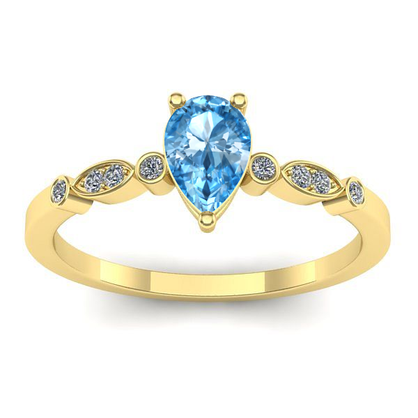 Inel logodna cu topaz blue lacrima