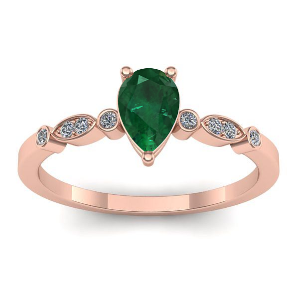 Inel cu smarald lacrima