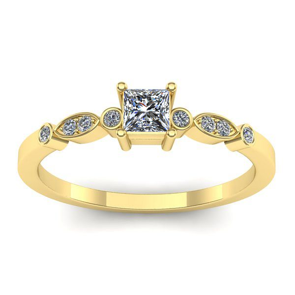Inel cu diamant patrat