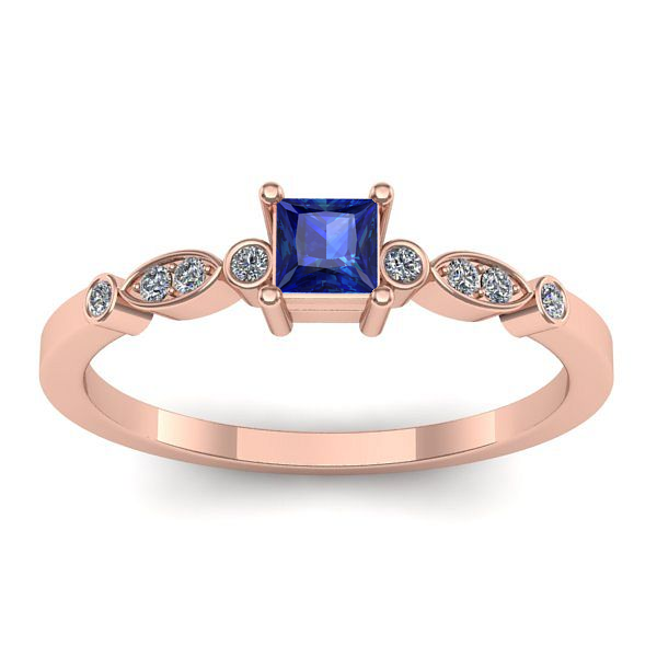 Inel de logodna cu safir patrat