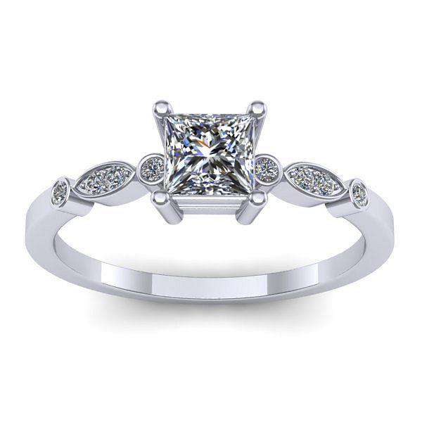 Inel de logodna cu diamant patrat