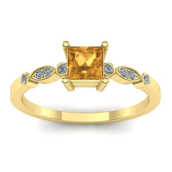 Inel de logodna cu citrin patrat