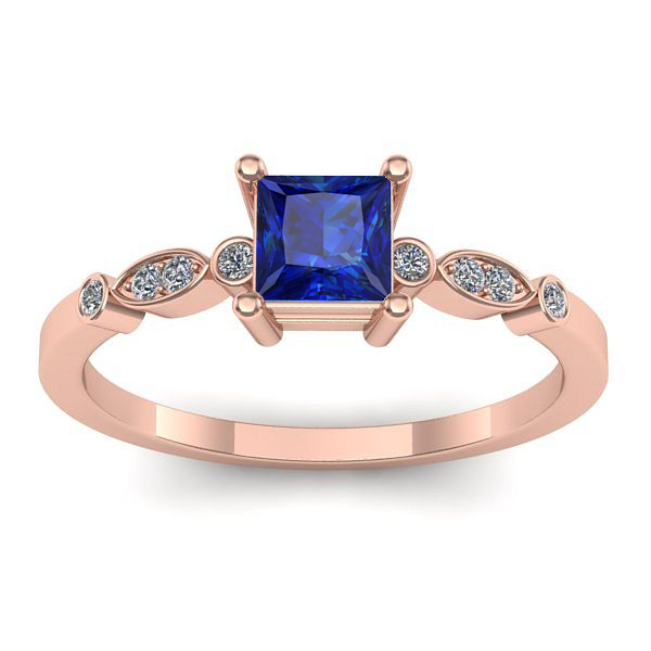 Inel logodna cu safir patrat