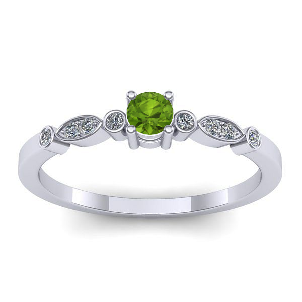 Inel de logodna cu peridot rotund