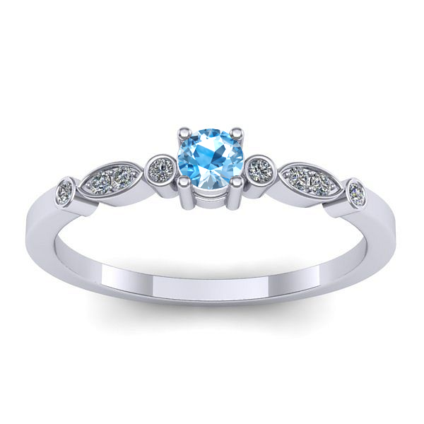 Inel logodna cu topaz blue rotund
