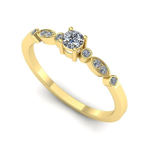 Inel logodna din aur galben cu diamant