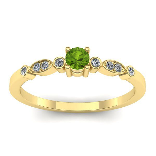 Inel de logodna cu peridot rotund