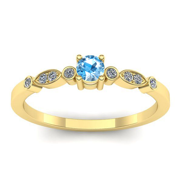 Inel cu topaz blue rotund
