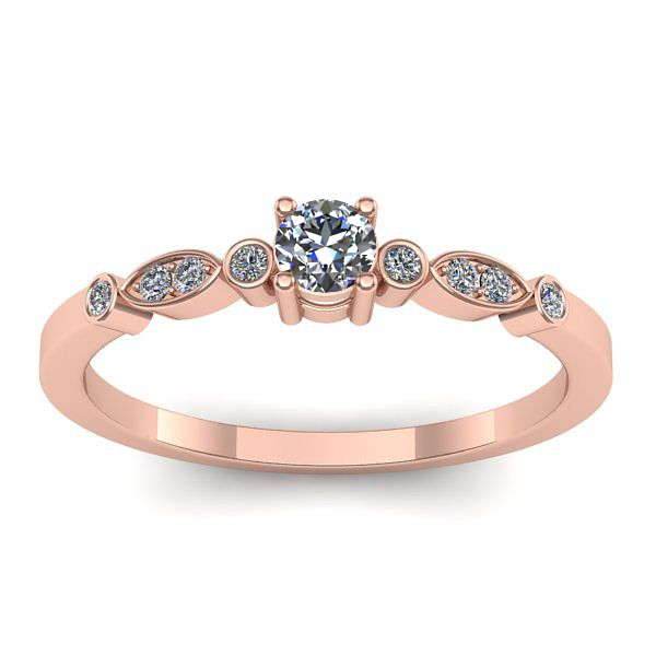 Inel cu diamant rotund