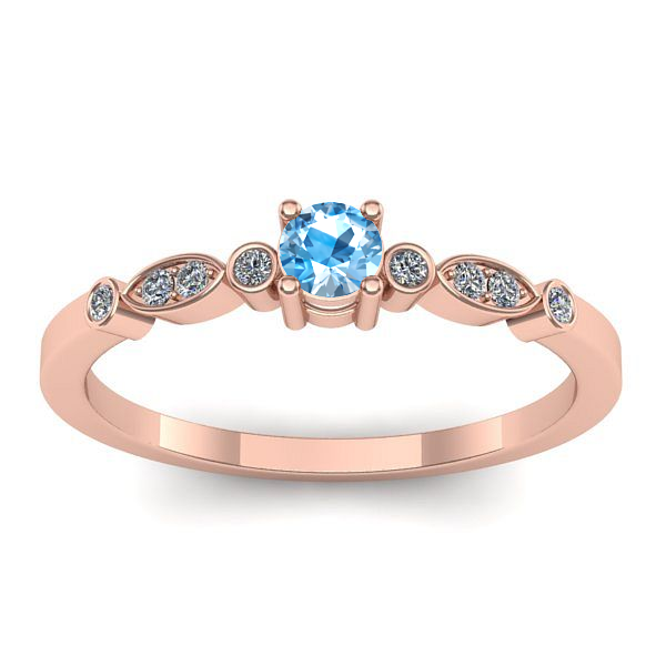 Inel cu topaz blue rotund