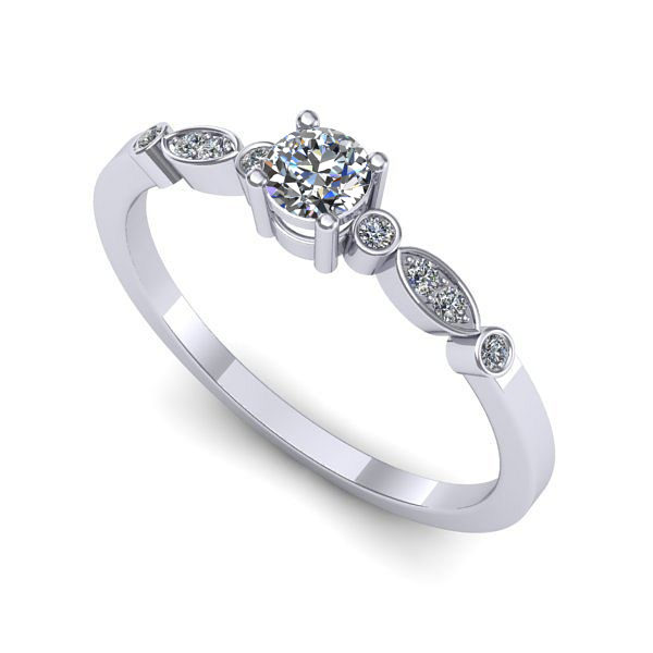 Inel din aur alb cu diamant