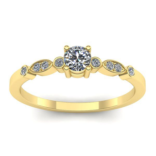 Inel cu diamant rotund