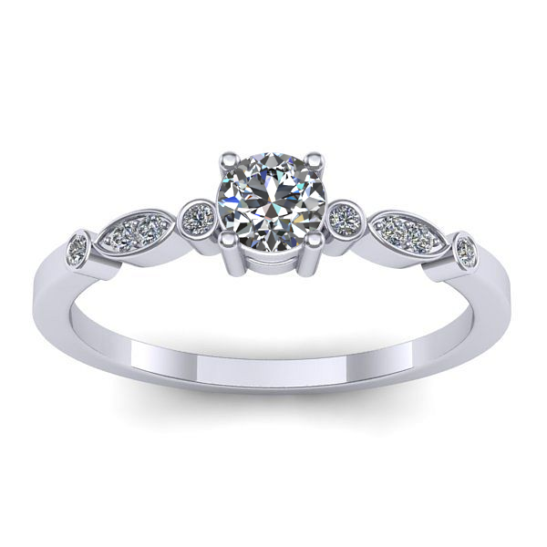 Inel cu diamant rotund