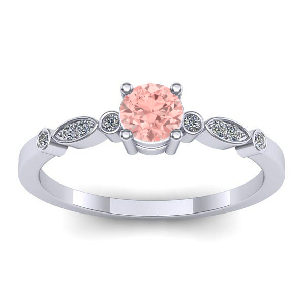 Inel de logodna cu diamant de laborator roz rotund