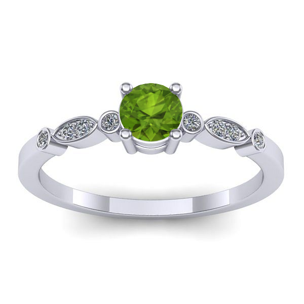 Inel cu peridot rotund