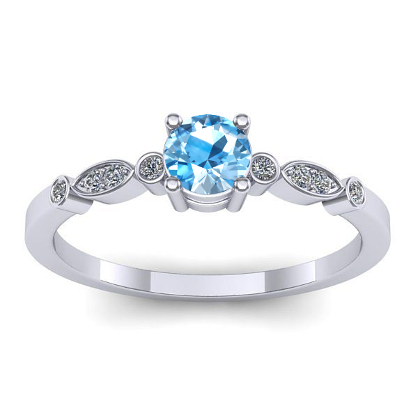 Inel de logodna cu topaz blue rotund
