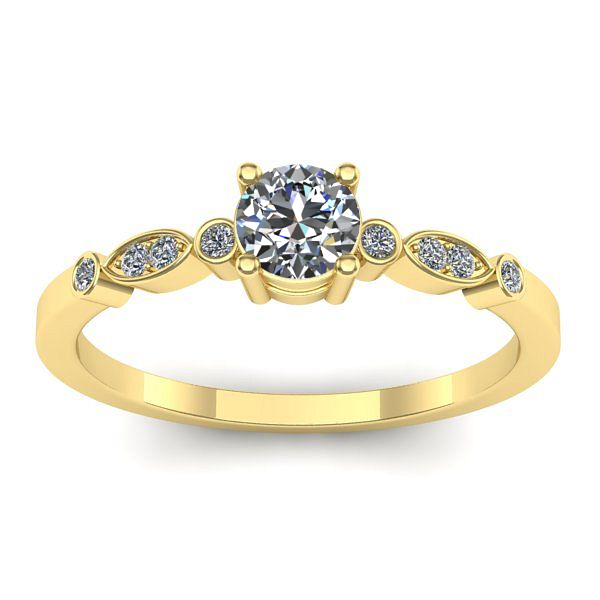 Inel cu safir alb rotund