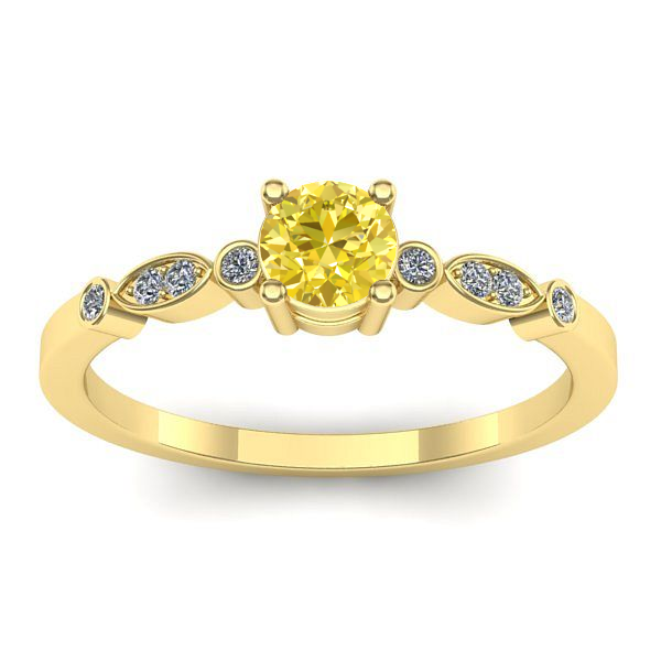 Inel de logodna cu safir galben rotund