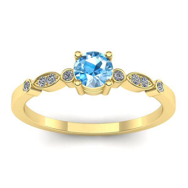 Inel de logodna cu topaz blue rotund