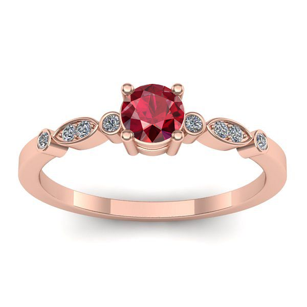 Inel cu rubin rotund