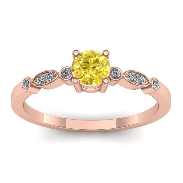 Inel de logodna cu safir galben rotund