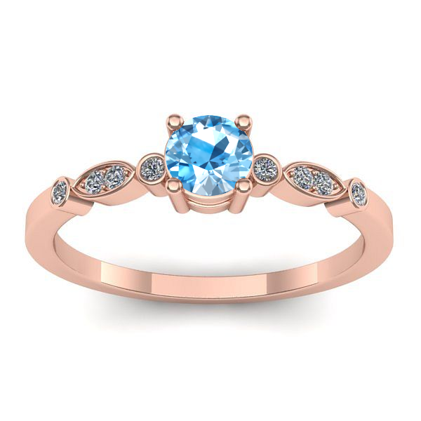 Inel de logodna cu topaz blue rotund