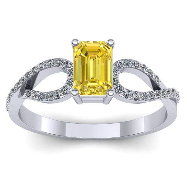 Inel cu safir galben dreptunghiular