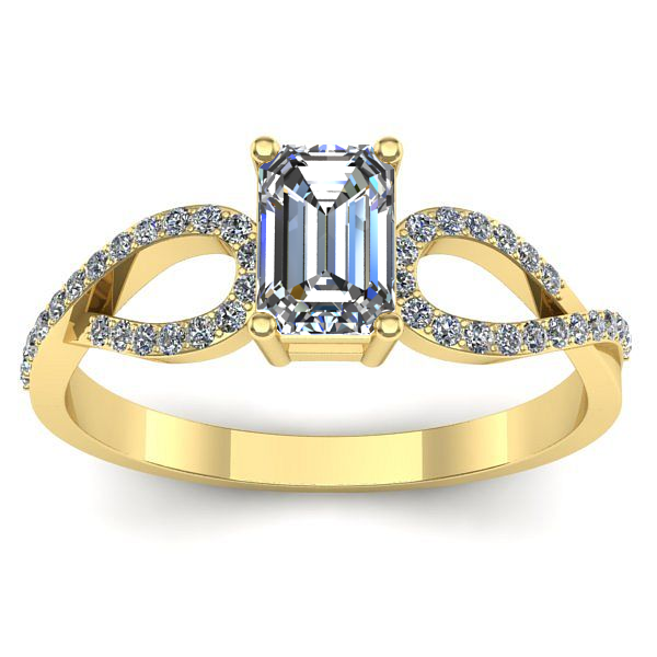 Inel de logodna cu diamant emerald cut