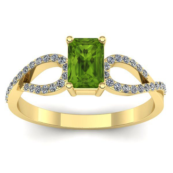 Inel logodna cu peridot dreptunghiular