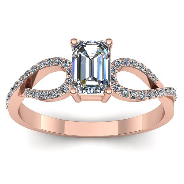 Inel de logodna cu diamant emerald cut