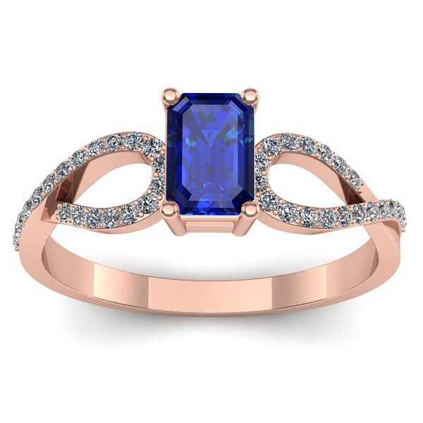 Inel cu safir dreptunghiular