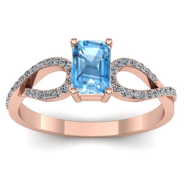 Inel logodna cu topaz blue dreptunghiular